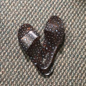 ASOS Leopard Print Jelly Sandal - Size 11 (Wide)
